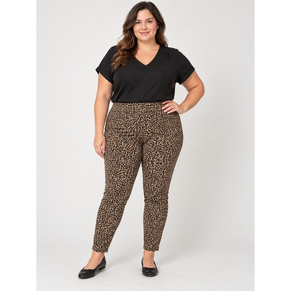 Old Navy Women's High Rise Brown Animal Print Cotton Ankle Leggings Size 22/24